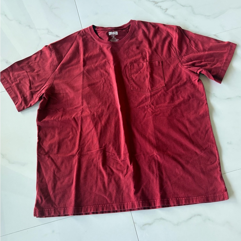 Duluth Trading Co Men's Burgundy /Red Short Sleeve Tee 2XL Preowned